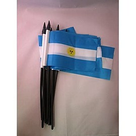 AZ FLAG Argentina Flag 4'' x 6'' black stick - Argentine flags 10 x 15 cm - Light Polyester