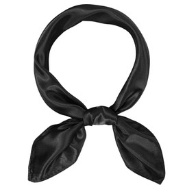 Lyxhag Women's Lightweight Silk Scarf, Elegant Silk Scarf, Bandana, Neckerchief and Headscarf, Gift for Women, Versatile Silk Scarf, black