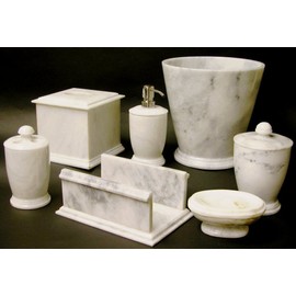 Nature Home Decor 307WZ White Marble Hand Towel Holder of Atlantic Collection