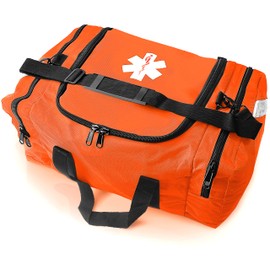 EMS XTRM Large EMT Bag - Spacious, Multi-Compartment Medical Bag, Empty First Aid Bag for EMS, Hospitals, and Rescue Teams, Durable and Water-Resistant (Orange)