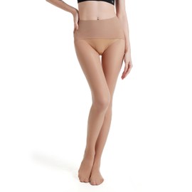 Frola Oil Shiny Stockings Pantyhose 360°Seamless Crotch High Waist Smooth Tights for Women(Medium,1Pairs Suntan