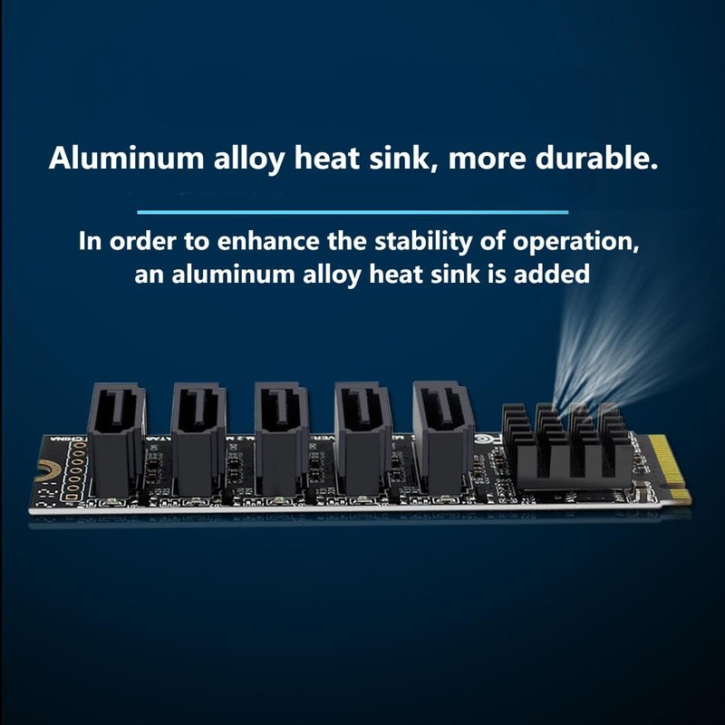 ChenYang 5 Ports M.2 to SATA Adapter, M Key NVME