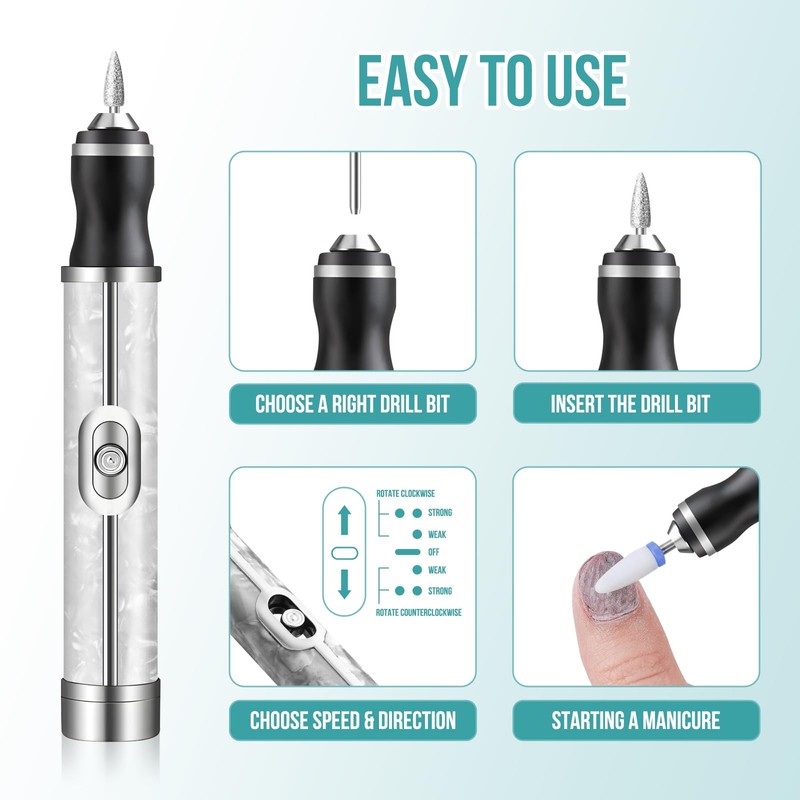 Electric Nail File for Thick Toe Nails, 4 Speeds Nail