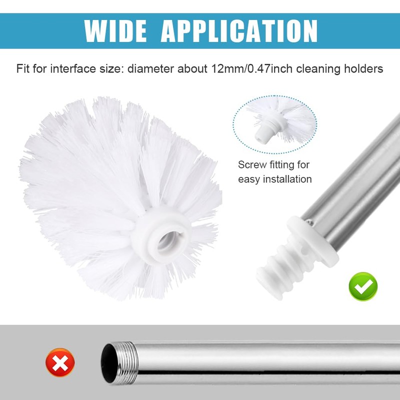2PCS Toilet Bowl Brush Replacement Head, Toilet Brush Head Replacement