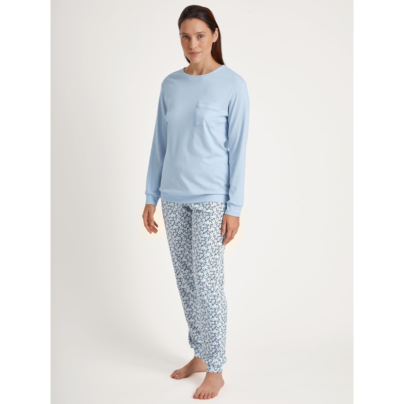 CALIDA Sweet Dreams Women's 100% Cotton Cuffed Pyjamas with Fabric