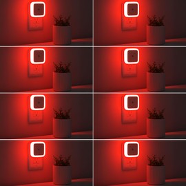 Sujeet Night Light, Night Lights Plug into Wall 8-Pack, Nightlight Plug in Night Light, Dusk to Dawn Night Lamp Led (Red)