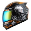 1Storm Motorcycle Bike Full FACE Helmet Mechanic Skull - Tinted