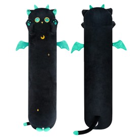 Mewaii Stuffed Animals Cats Black 50 cm Plush Cushion Long Kitten with Big Eyes Plush Toy Stuffed Animal Toy Cuddly Cushion Gift Plush Cushion Over 3 Years