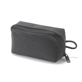 MUJI 84473913 Wrinkle Nylon Large Opening Pouch, Dark Gray, S, Approx. 4.3 x 2.4 x 1.4 inches (11 x 6 x 3.5 cm)