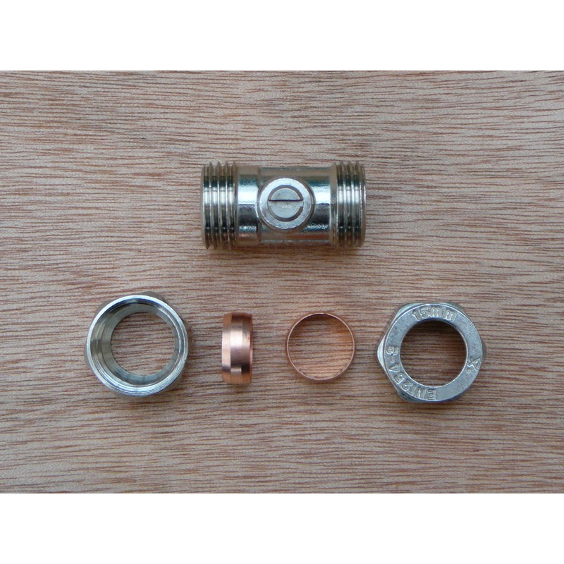 15mm compression Chrome Plated Isolating Isolation Valves (packet of 10)