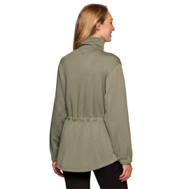 RBX Active Women's Luxe Athleisure Anorak Jacket, Buttery Soft Lightweight Drawstring Waist Coat with Pockets Mock Neck All