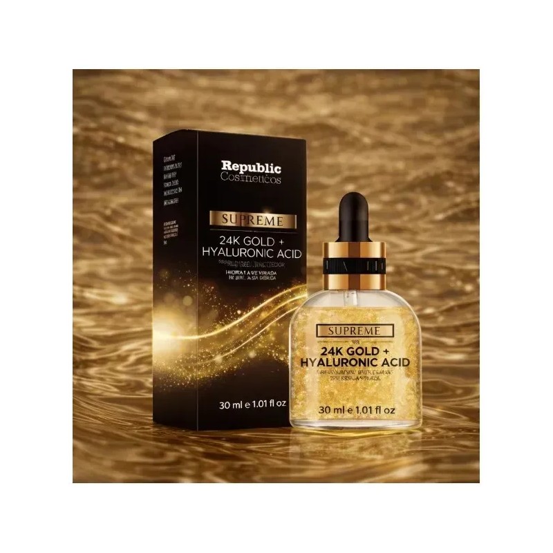 Sérum oro 24 K + ácido hialurónico 30 ml, hidratación