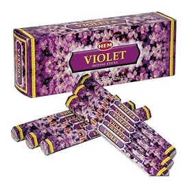 HEM AGLAN MAYOREO Incienso Hexagonal Paquete con 6 Tubos DE 20 VARITAS Cada uno (Violeta)