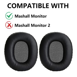 Yizhet Replacement Earpads Compatible with MARSHALL Monitor Headphones, 1 Pair Ear Pads for MARSHALL Monitor Replacement Ear Cushion Pads made of Protein Leather & Memory Foam (Black)