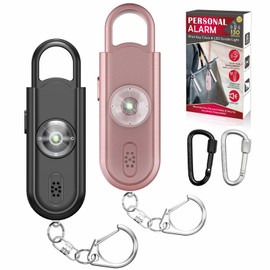 Safe Sound Personal Alarm, 2 Pack 130 dB Loud Siren Song Emergency Security Alarm Keychain with Strobe LED Light, Personal Sound Safety Siren for Women, Men, Children, Elderly