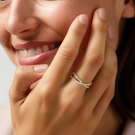 ODIHUI 14K Gold Rings for Women Cubic Zirconia Gold Non Tarnish Rings Bold Beautiful, and Brilliant Gifts for Women 5,6,7,8,9 (7)