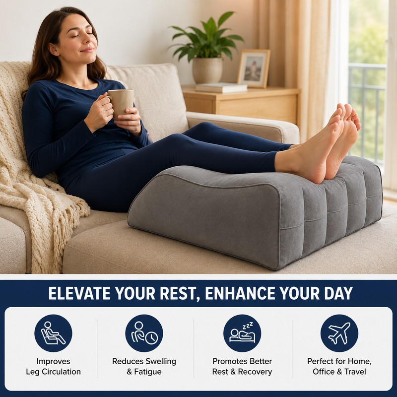 Inflatable Leg Elevation Pillow for Bed and Chair – Adjustable