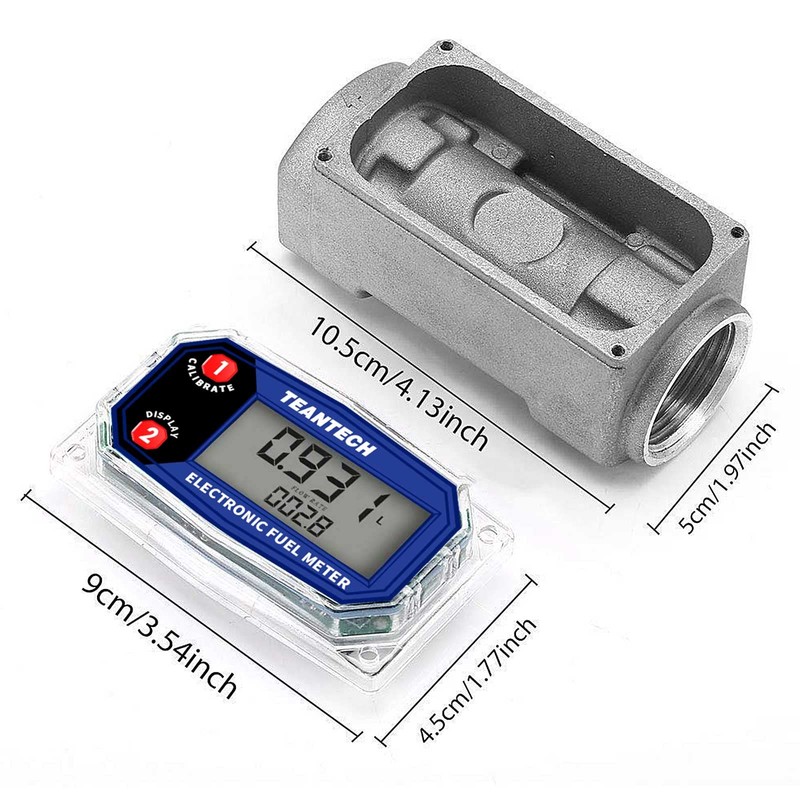 TEANTECH Digital Turbine Flow Meter Digital LCD Display with NPT