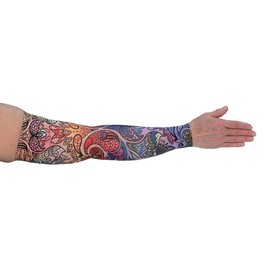 Lymphedivas Birds of Paradise Medical Graduated Compression Arm Sleeve for Lymphedema (Long 20-30 mmHg Large)