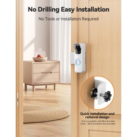 Blink Doorbell Mount & Outdoor Camera Bracket - Anti-Theft Security for Blink Doorbell, No Block Sensor & Night Vision, Weatherproof Wide-Angle with Rain Cover, No-Drill for Home/Apartment,White