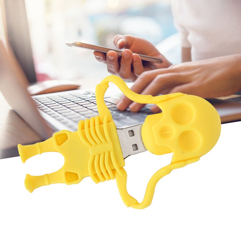 Cartoon U Disk Yellow Skull Appearance High Speed Bulk Storage