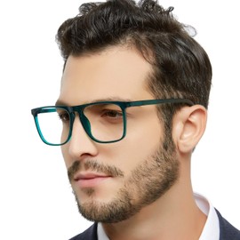 MARE AZZURO Reading Glasses +2.75 Men Stylish Readers +275 for Rectangular Eyeglasses 2.75 Blue Eyewear 275