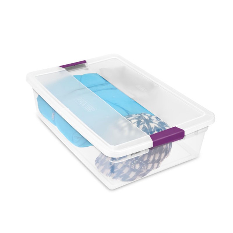 Sterilite 12-Pack 32 Quart ClearView Latch Box, Stackable Organizer Bins