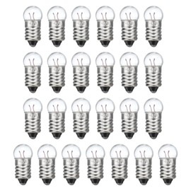 MECCANIXITY 1.5V/0.3A E10 Mini Light Bulbs, 25Pcs Miniature Screw Bulbs Flashlight Bulbs for Scientific Experiment Lighting DIY Accessories, Warm Yellow Light