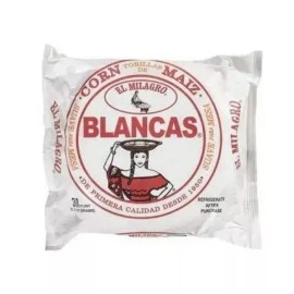 El Milagro Corn Tortillas, "  BLANCAS " Free Shipping    ( Pack of 4)