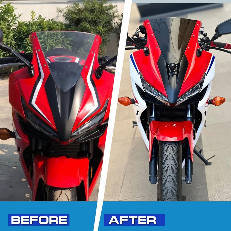Midimttop Motorcycle CBR500R Windshield Fairing Windscreen Screen Viser Visor Wind