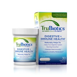 TruBiotics TruBiotics Probiotics for Digestive & Immune Health, Supports Regularity & Helps Relieve Abdominal Discomfort, Gas & Bloating, 2 Clinically Studied Probiotic Strains, Plus Prebiotics, 30 Capsules