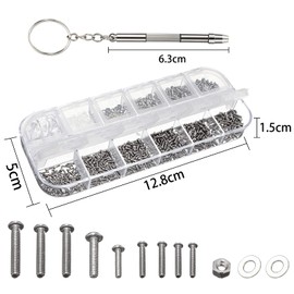 Eyeglass Repair Kit, Glasses Repair Kit with Glasses Screwdriver, 8 Sizes of Spectacle Repair Screws Kit for Watch and Glasses