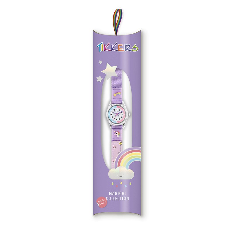 Tikkers Girls Analogue Classic Quartz Watch with Textile Strap TK0148