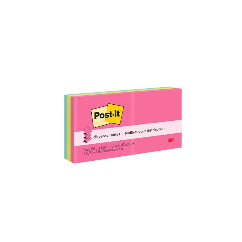 Post-it Notas Adhesivas Pop-Up, colección Capetown, 7.6x7.6cm, 6 pads, 100