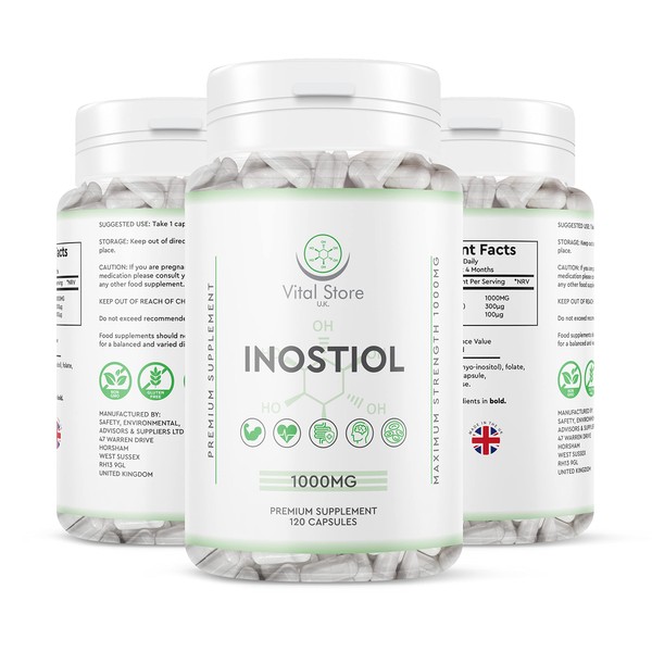 Inositol with Chromium & Folate 1000mg Vegan Capsules -120 Days