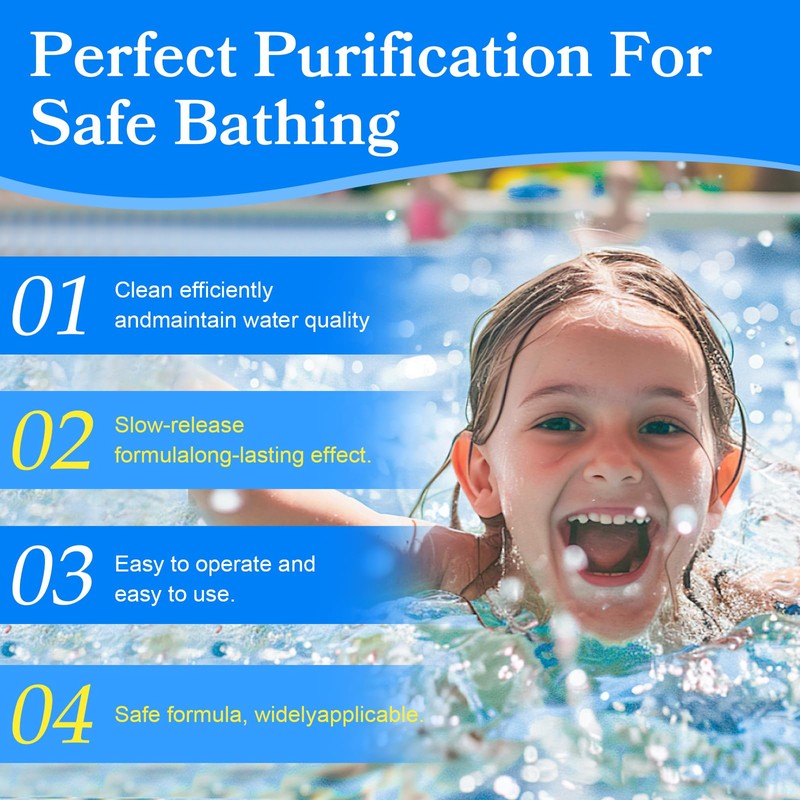 100PCS Multifunctional Chlorine Tablets for Swimming Pools, Hot Tubs &