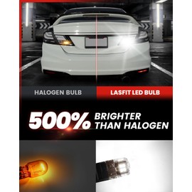 LASFIT L2 7440 7443 LED Bulbs Reverse Lights, 2024 Upgraded Super Bright T20 7441 7444 W21W LED Lamps with Projector Lens, fit for Backup Tail Brake Parking Lights DRL, 6000K White,2pcs