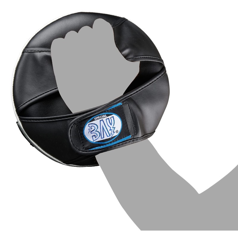BAY Leather-PU Round Plate Pads Black/White Hand Pads Pack of