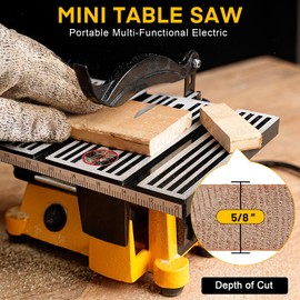 Sbestily Mini Table Saw, Portable Multi-Functional Electric Miter Saw for DIY Crafts, Cutting Metal, Ceramic Tile, Glass, Desktop Saws with 3 Blades