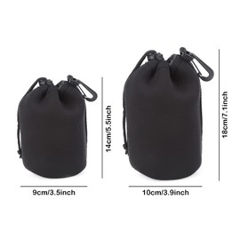 HOTMNTY Lens Bag Lens Bag Camera Accessories Protection for Lens Waterproof Protective Bag for Camera Lens Accessories for DSLR Camera Lens, black, travel adapter