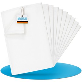 Bertsch Hotelwäsche GmbH Set of 10 Half-Linen Tea Towels 50 x 70 cm White