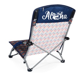 ONIVA - a Picnic Time Brand - Aloha - Tranquility Portable Beach Chair, Navy Blue, Orange, & Gray Pattern