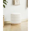 B FSOBEIIALEO Round Storage Ottoman with Tray, Folding Ottoman with