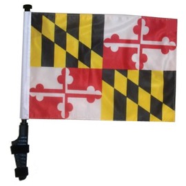 MARYLAND Golf Cart Flag with SSP Flags EZ On & Off Bracket