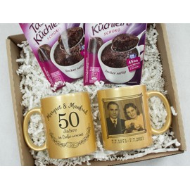 GRAZDesign Golden Wedding Anniversary Gift Idea Gift Set (50 Years in Love with Photo)