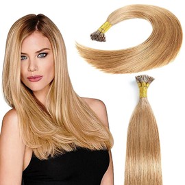 ALISY Human Hair I TIP Tip Extensions Remy Hair Color Wig Extensions 50pcs (16inch, 27#)