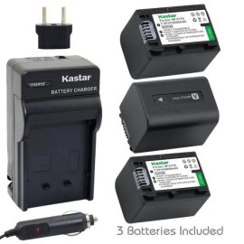 Kastar NP-FV70 Battery & Normal Charger for Sony DCR-SX45 SX63 SX65 SX83 SX83,FDR-AX100 - 1 Normal Charger + 3 Batteries