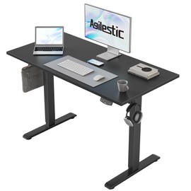 Agilestic Electric Standing Desk, 48 x 24 Inches Height Adjustable Desk, Sit Stand up Desk for Work Office Home, Ergonomic Rising Gaming Computer Table with Memory Preset, Black