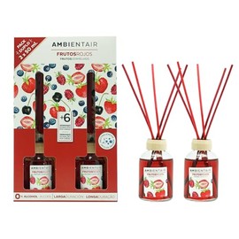 Ambientair MK050RRAADUO Difusor Aroma a Frutos Rojos, Paquete 2 x 50ml, Rojo