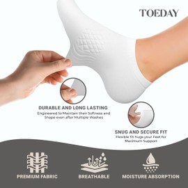 TOEDAY 6 Pairs Bamboo Trainer Socks for Men & Women – No Show Ankle Liner Black Socks (8-10) Invisible Running Breathable Low Cut Sports (6 Pack)